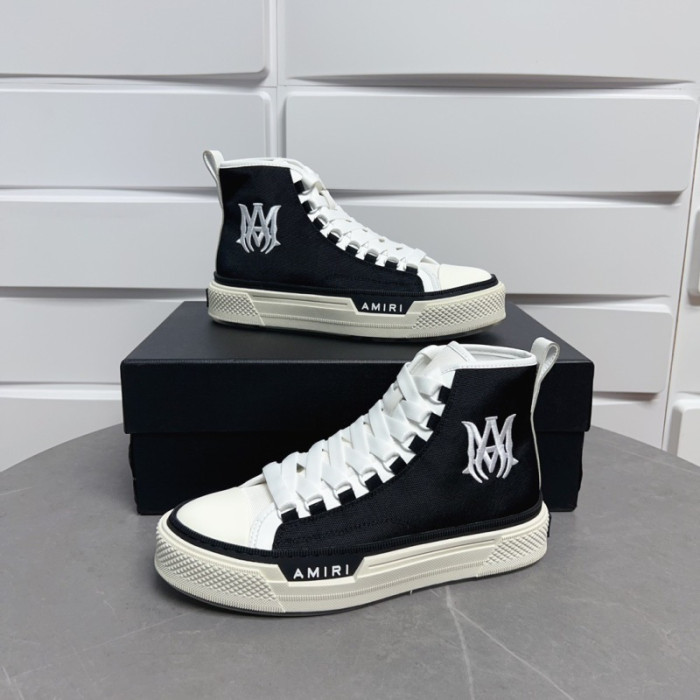 Amiri* Appliquéd Leather and Canvas Sneakers