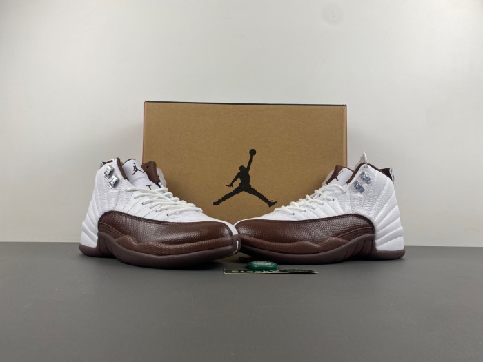 solefly x air jordan 12 "white/baroque brown" fz5026-100