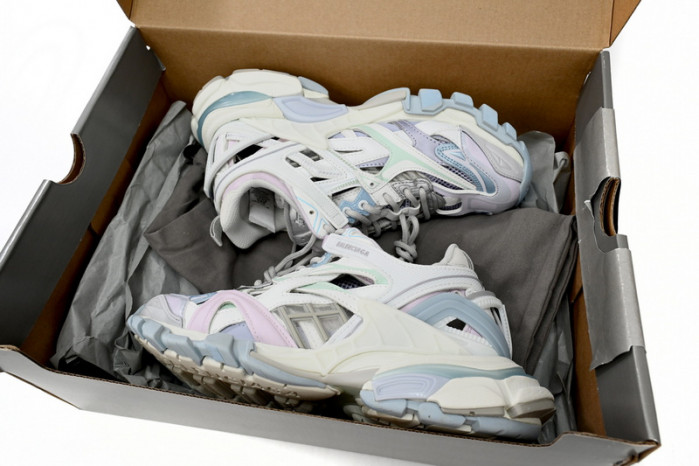 belanciaga Track 2 Sneaker Military Black Pale White Purple 568615 W2GN3 9045