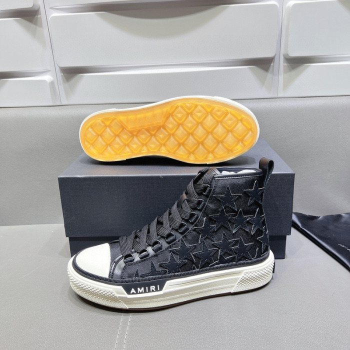 amiri* appliquéd leather and canvas sneakers