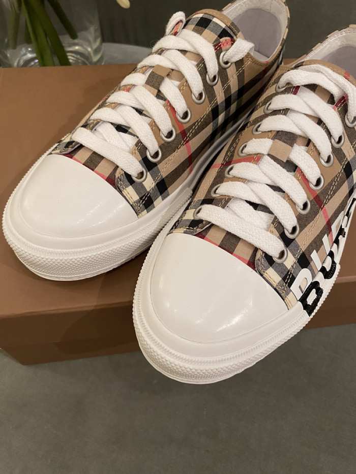 Bur*berry Vintage Check Cotton Sneakers