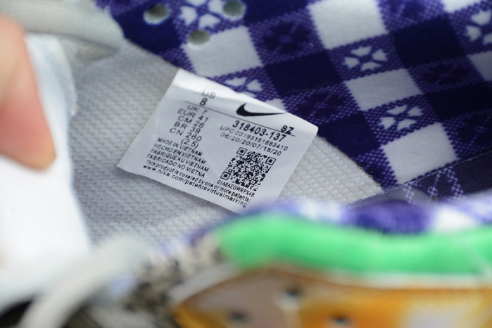 nike sb dunk low pro iw purple/yellow-violet-pink 318403-137