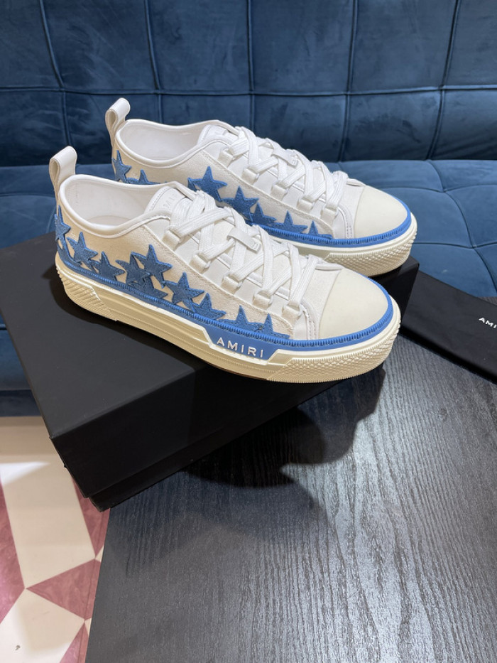 amiri* appliquéd leather and canvas sneakers