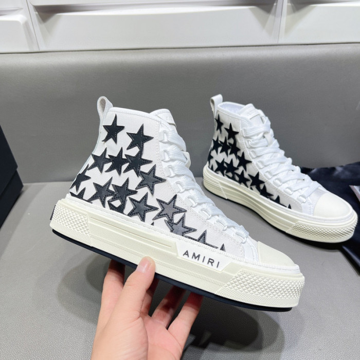 amiri* appliquéd leather and canvas sneakers