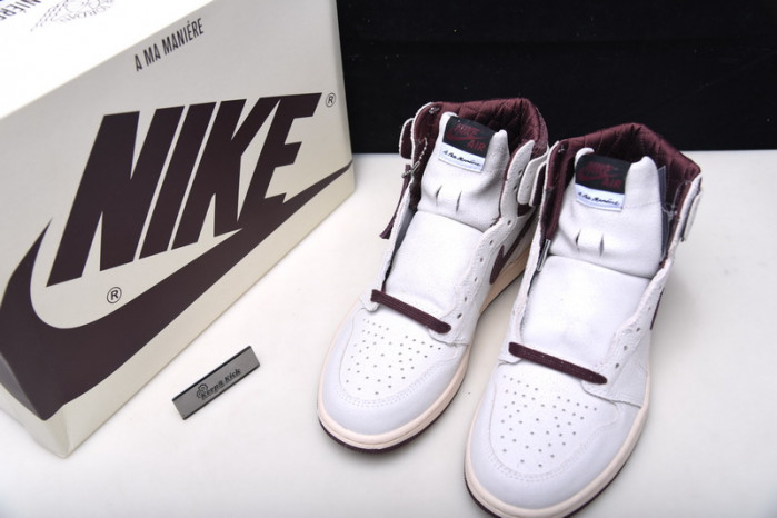a ma maniere x nike air jordan 1 high og sail burgundy crush do7097-100