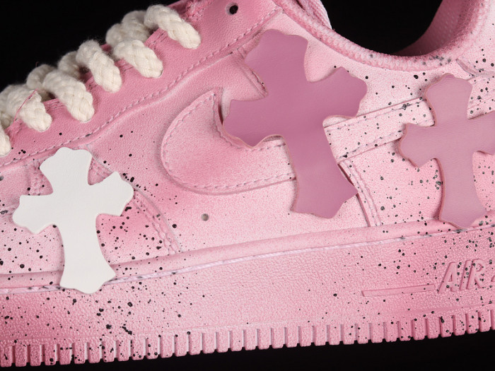 chrome hearts x nike air force 1 low 07 pink/pink/white dd8959-100