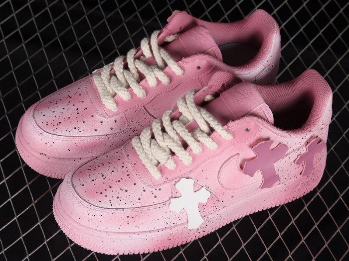 chrome hearts x nike air force 1 low 07 pink/pink/white dd8959-100